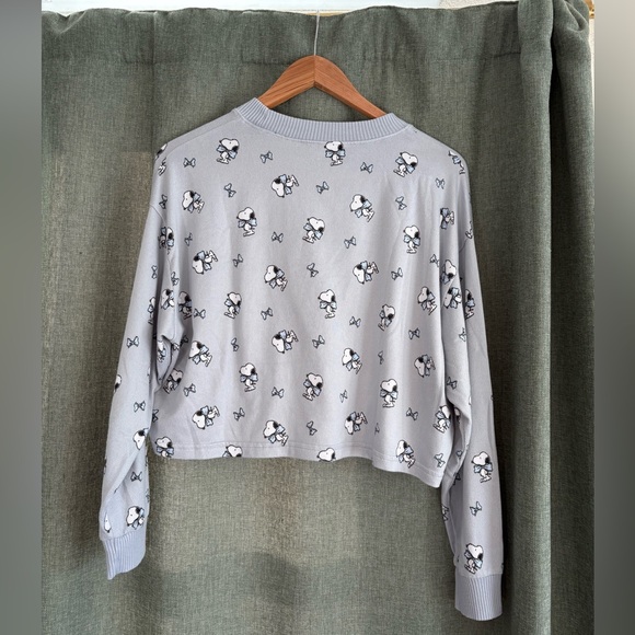 AE Snoopy Bow Plush PJ Longsleeve Top - Picture 4 of 7